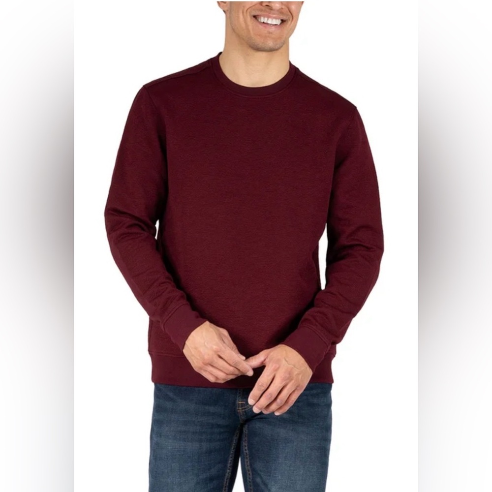 NWT Gerry Weber Men's Dark Red Textured Crewneck Sweater L - Picture 3 of 7
